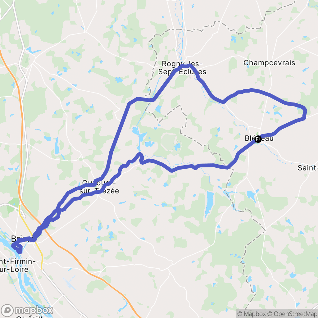 Bléneau : carte du parcours de randonnée - France