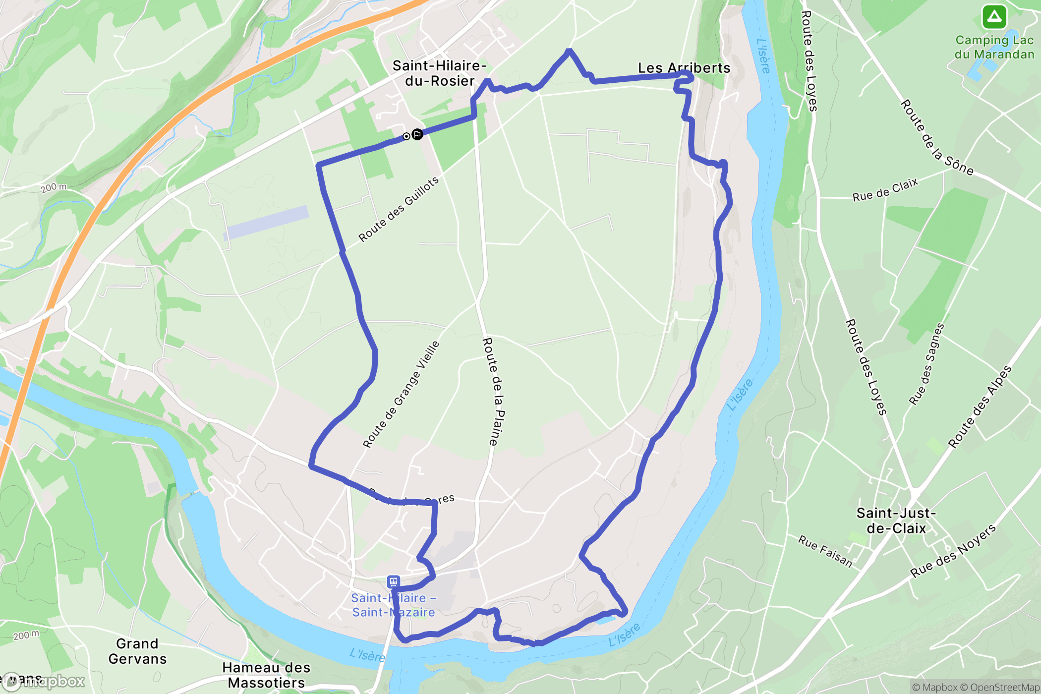 Saint-Hilaire-du-Rosier : carte du parcours de randonnée - France