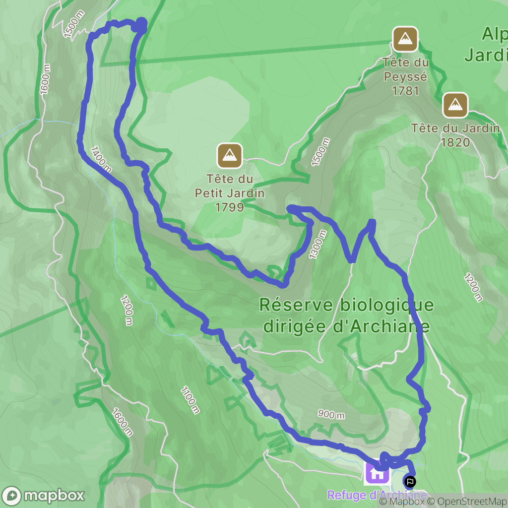 Châtillon-en-Diois : carte du parcours de randonnée - France