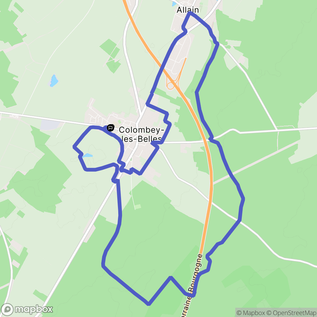 Colombey-les-Belles : carte du parcours de randonnée - France