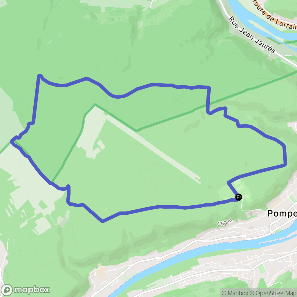 Pompey : carte du parcours de randonnée - France