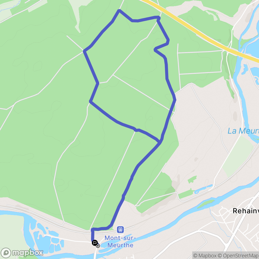 Mont-sur-Meurthe : carte du parcours de randonnée - France