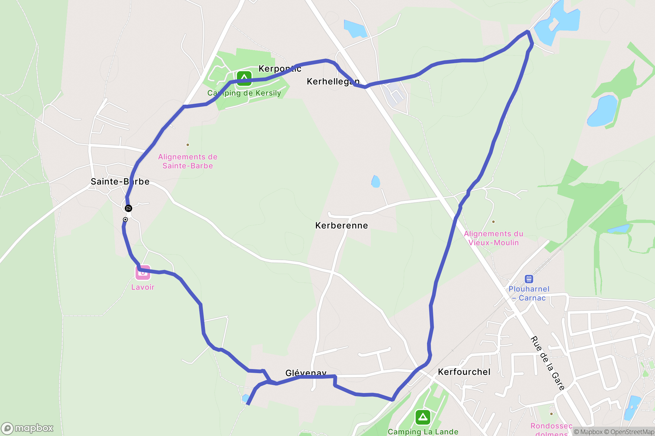 Plouharnel : carte du parcours de randonnée - France
