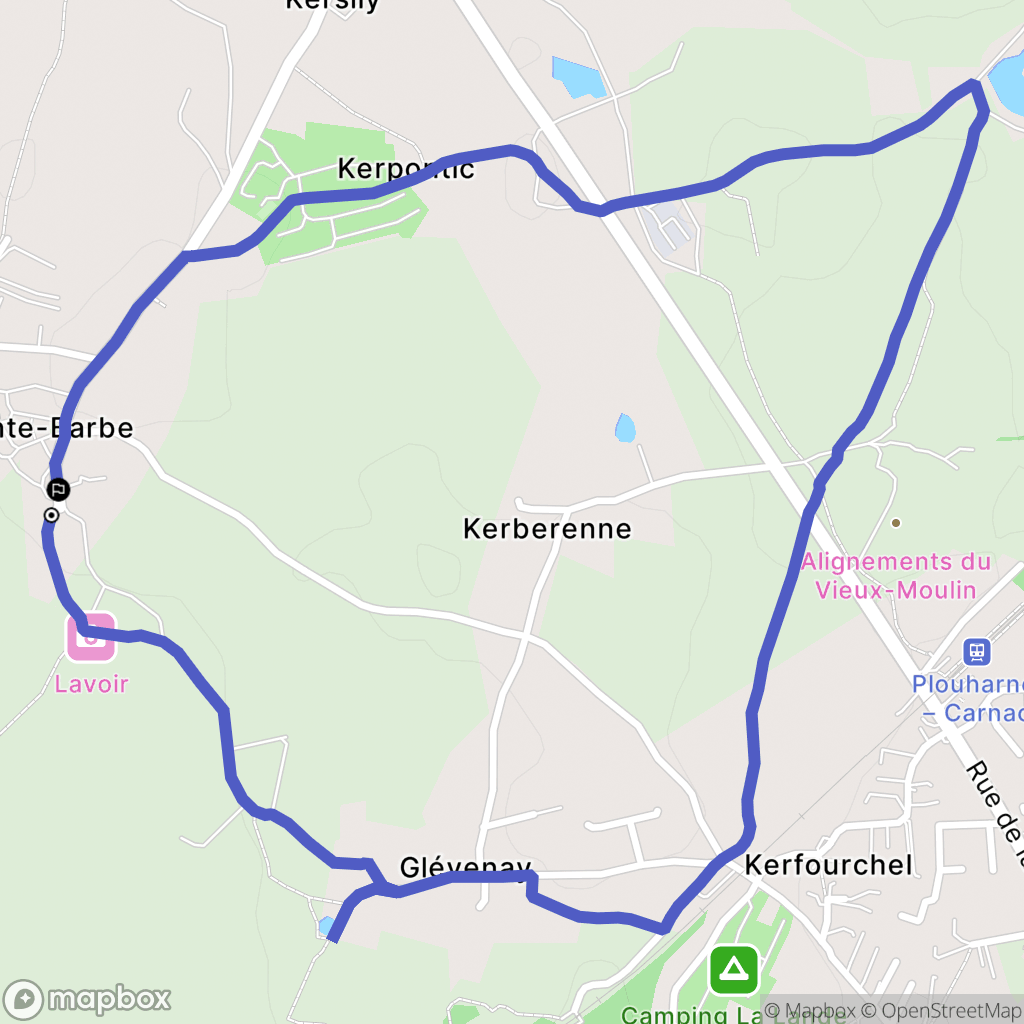 Plouharnel : carte du parcours de randonnée - France