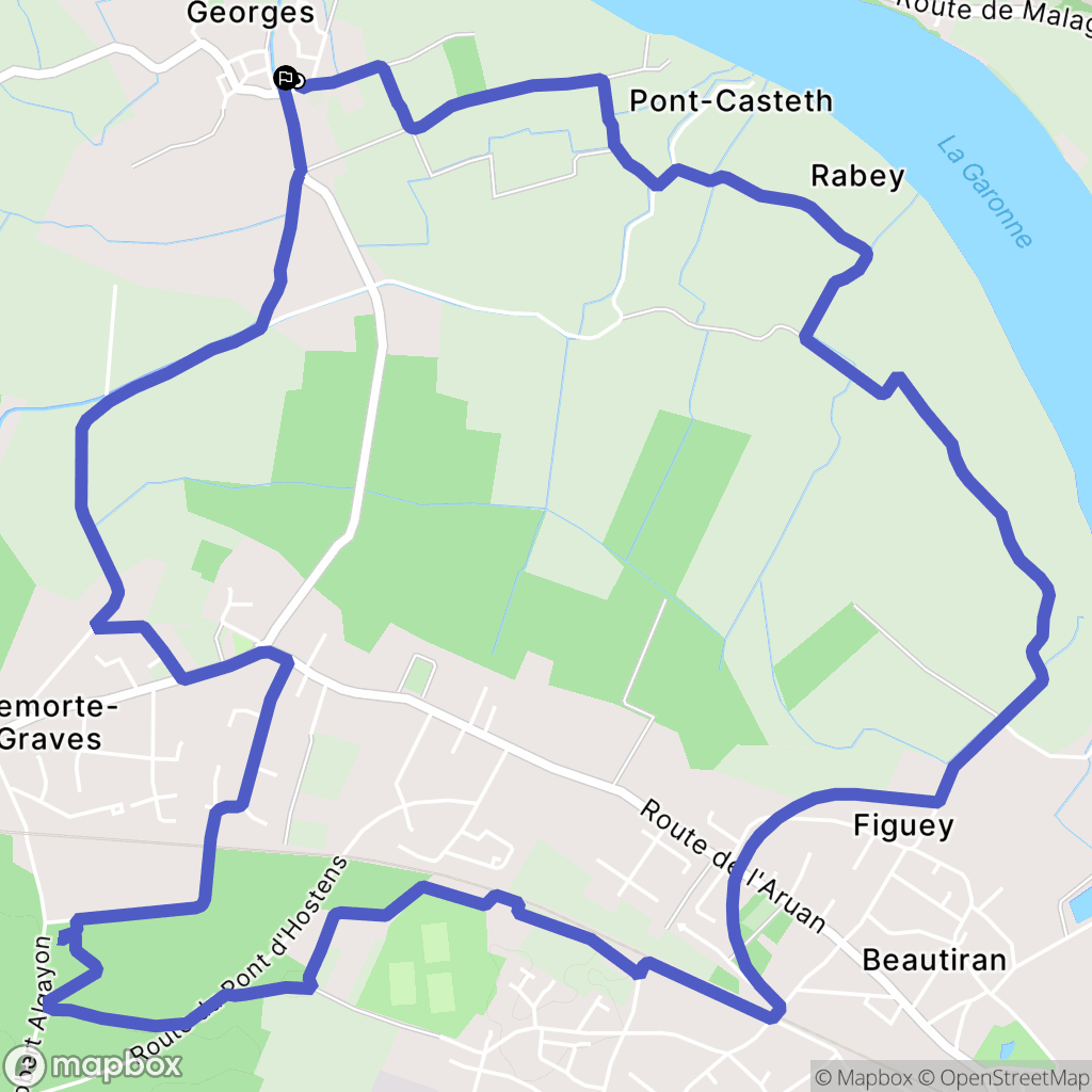 Isle-Saint-Georges : carte du parcours de randonnée - France