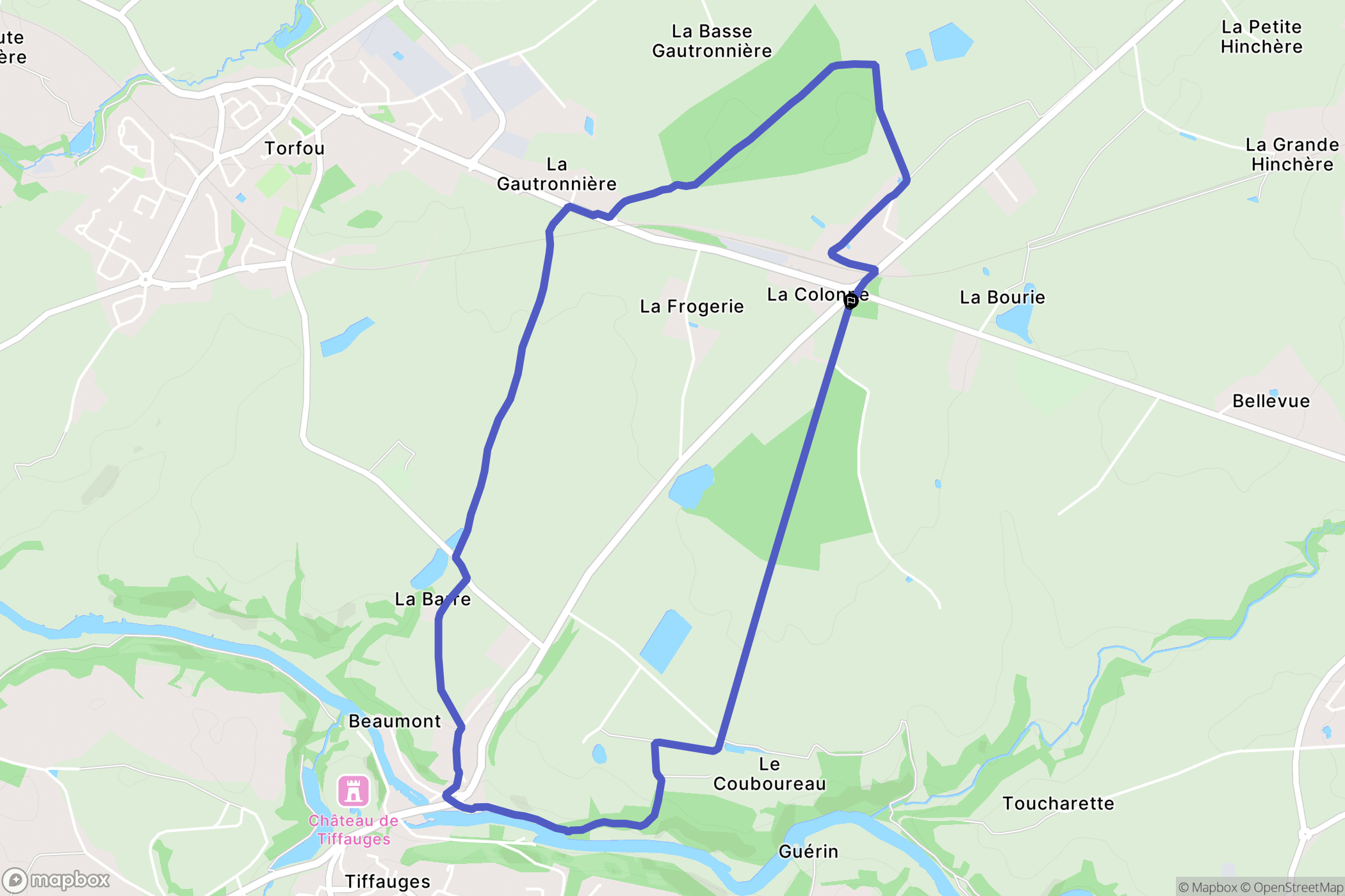 Sèvremoine : carte du parcours de randonnée - France