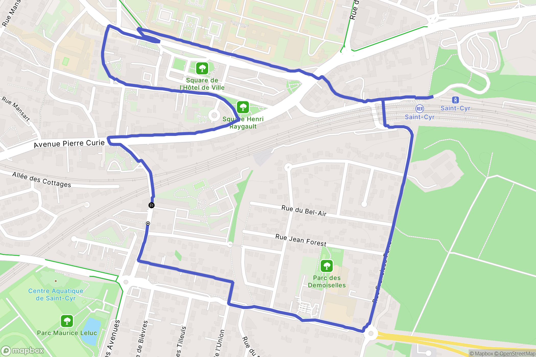 Saint-Cyr-l'École : carte du parcours de randonnée - France