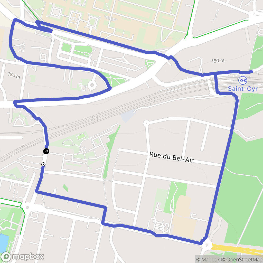 Saint-Cyr-l'École : carte du parcours de randonnée - France