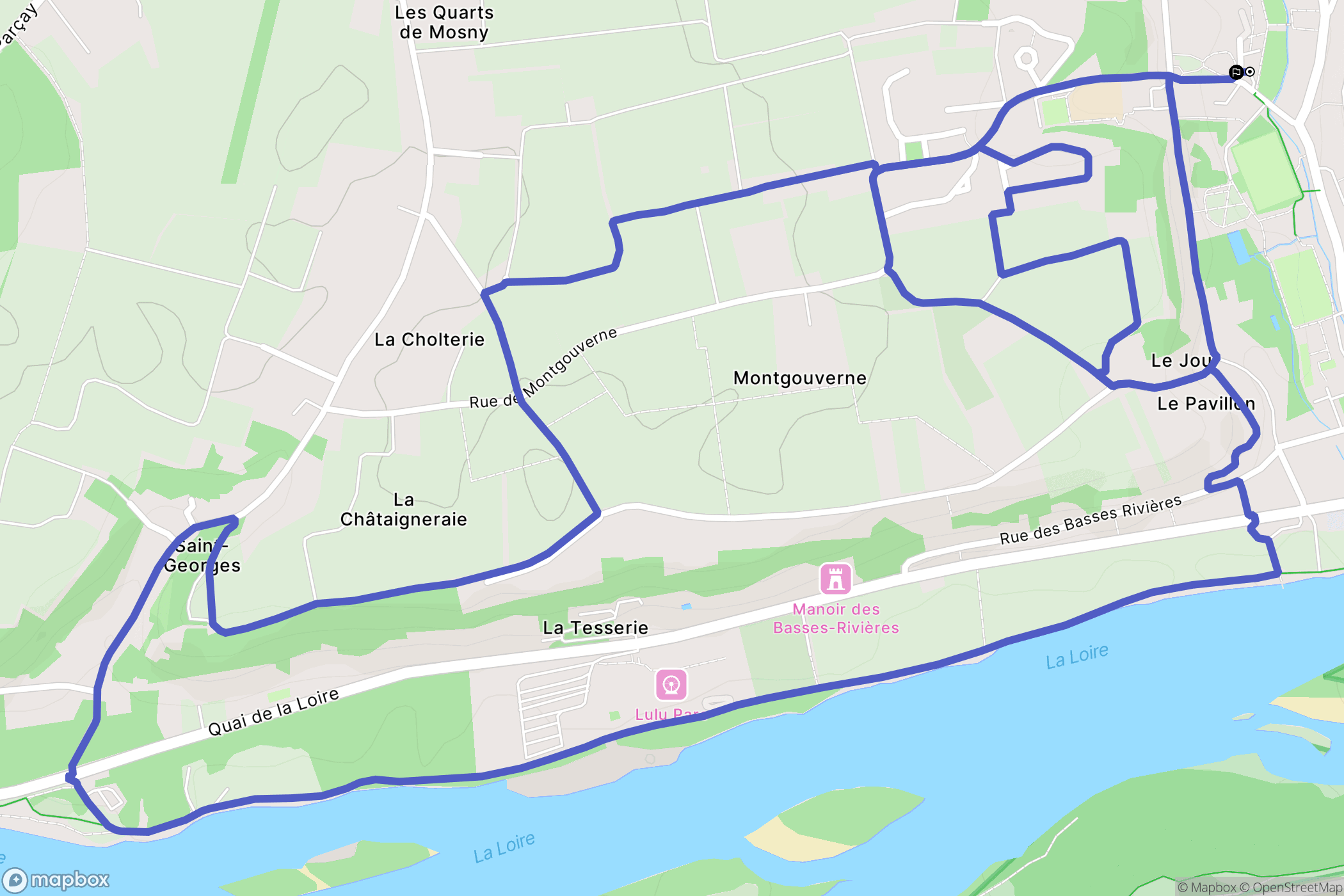 Rochecorbon : carte du parcours de randonnée - France