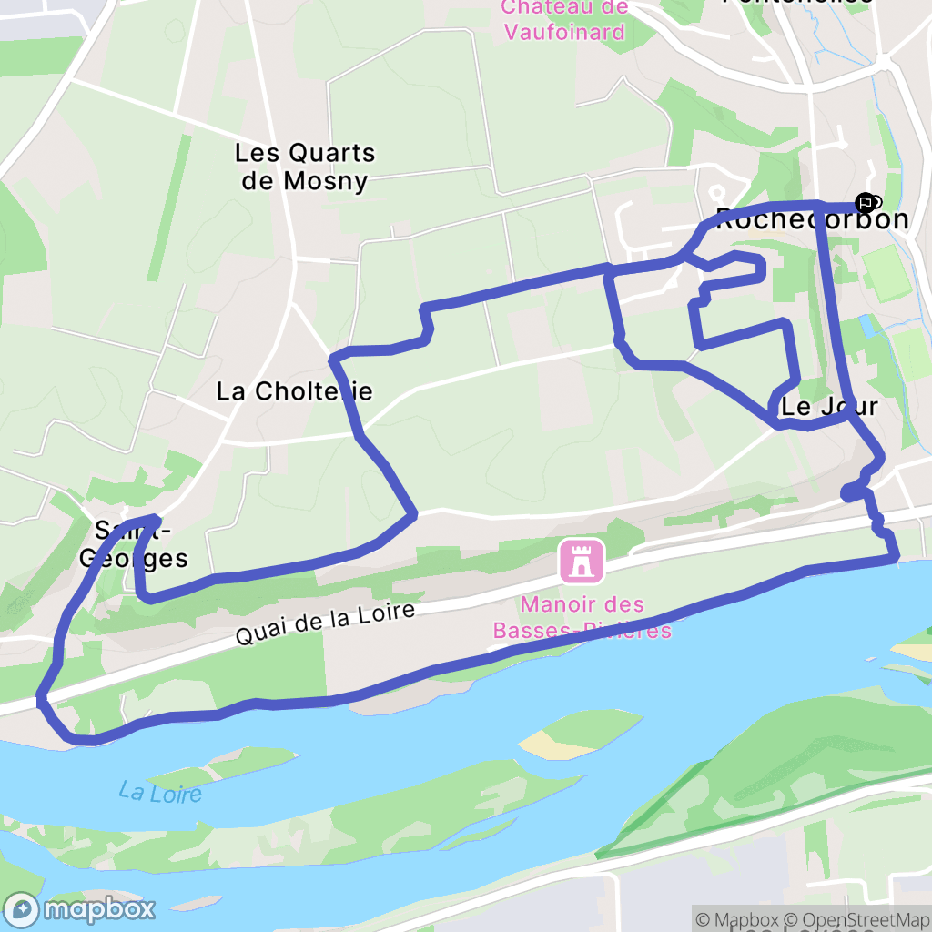 Rochecorbon : carte du parcours de randonnée - France