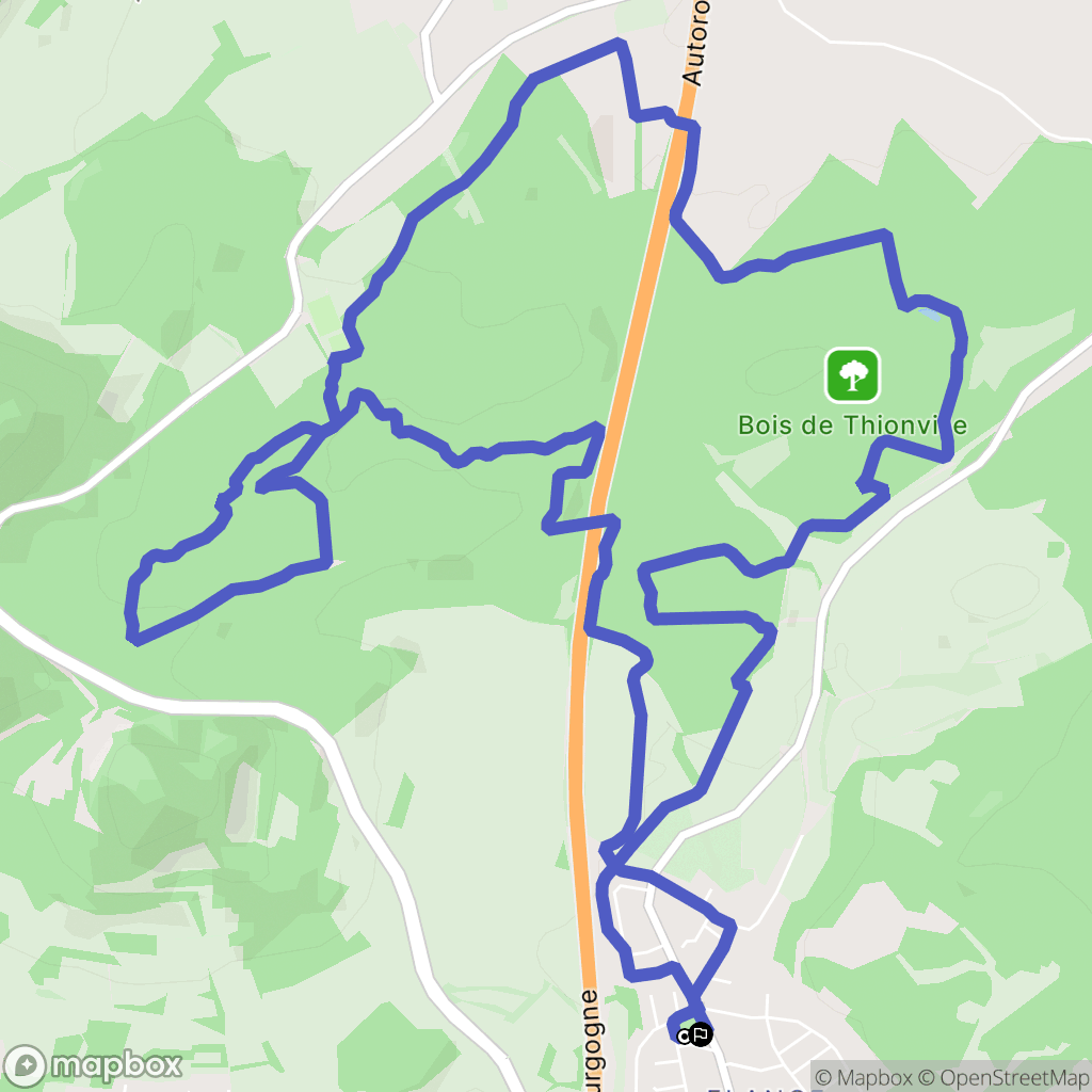 Thionville : carte du parcours de randonnée - France