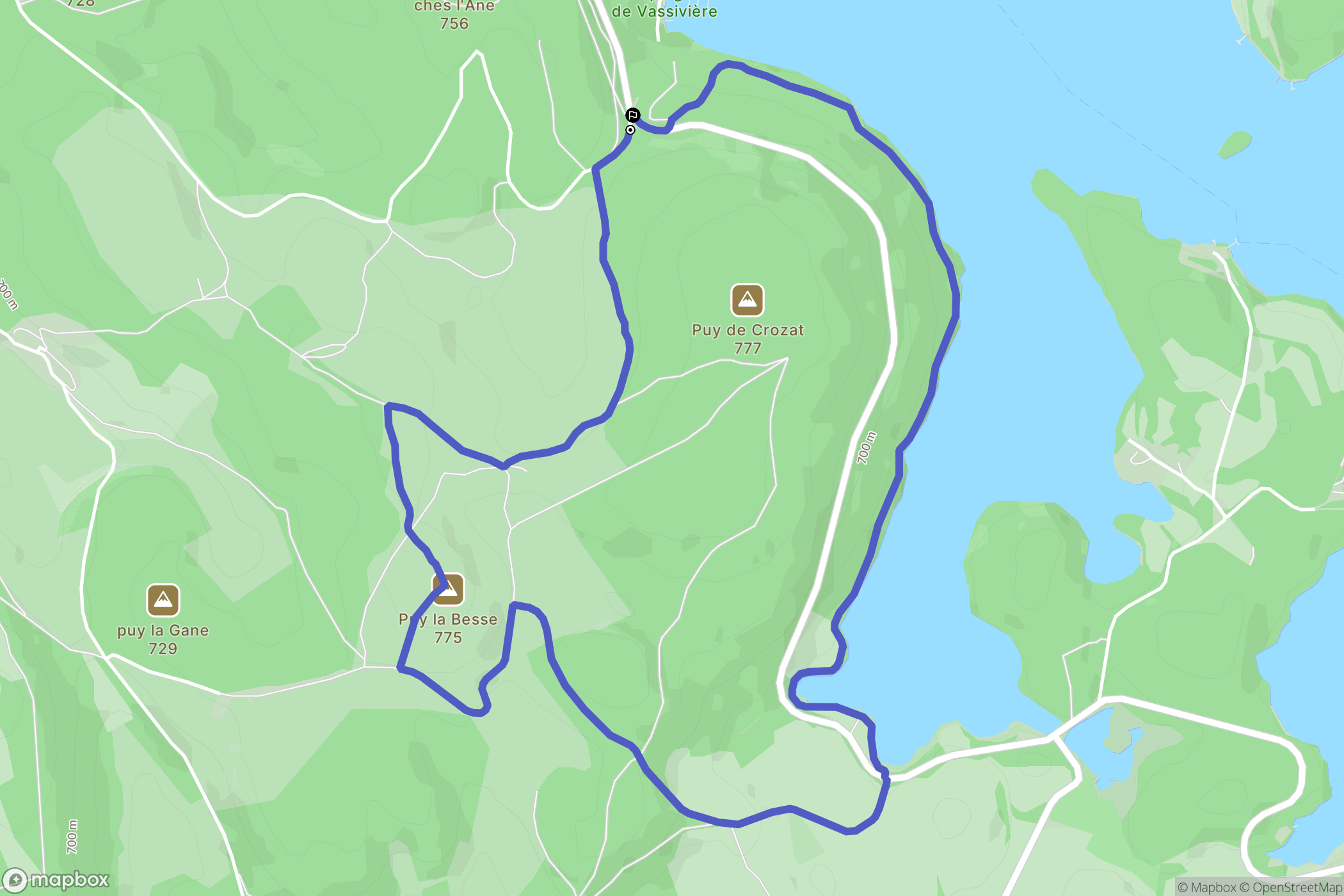 Peyrat-le-Château : carte du parcours de randonnée - France