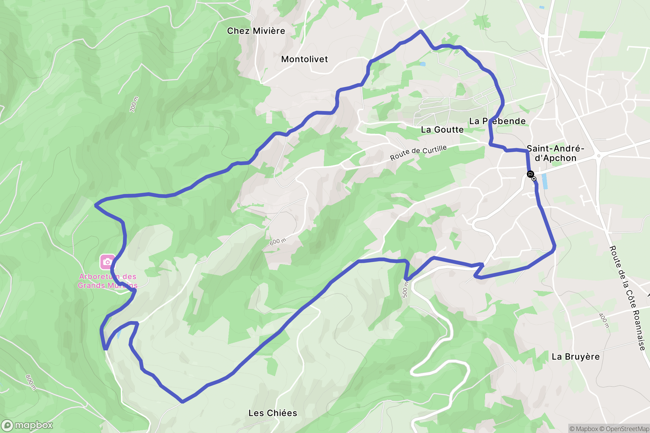 Saint-André-d'Apchon : carte du parcours de randonnée - France