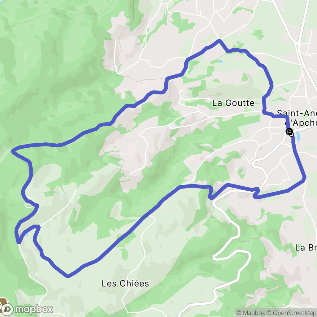 Saint-André-d'Apchon : carte du parcours de randonnée - France