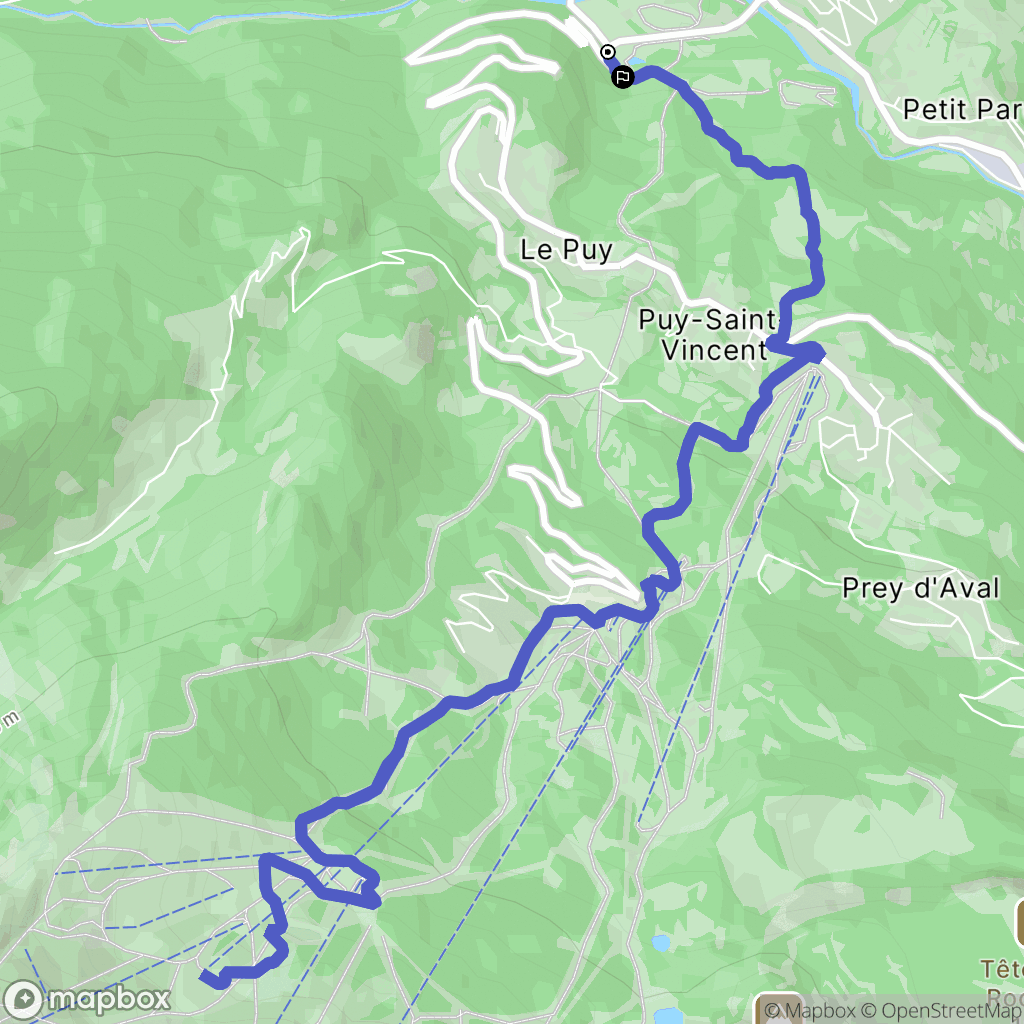 Vallouise-Pelvoux : carte du parcours de randonnée - France