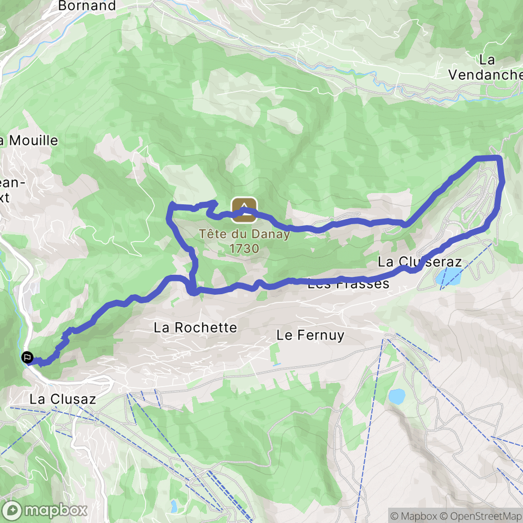 Saint-Jean-de-Sixt : carte du parcours de randonnée - France