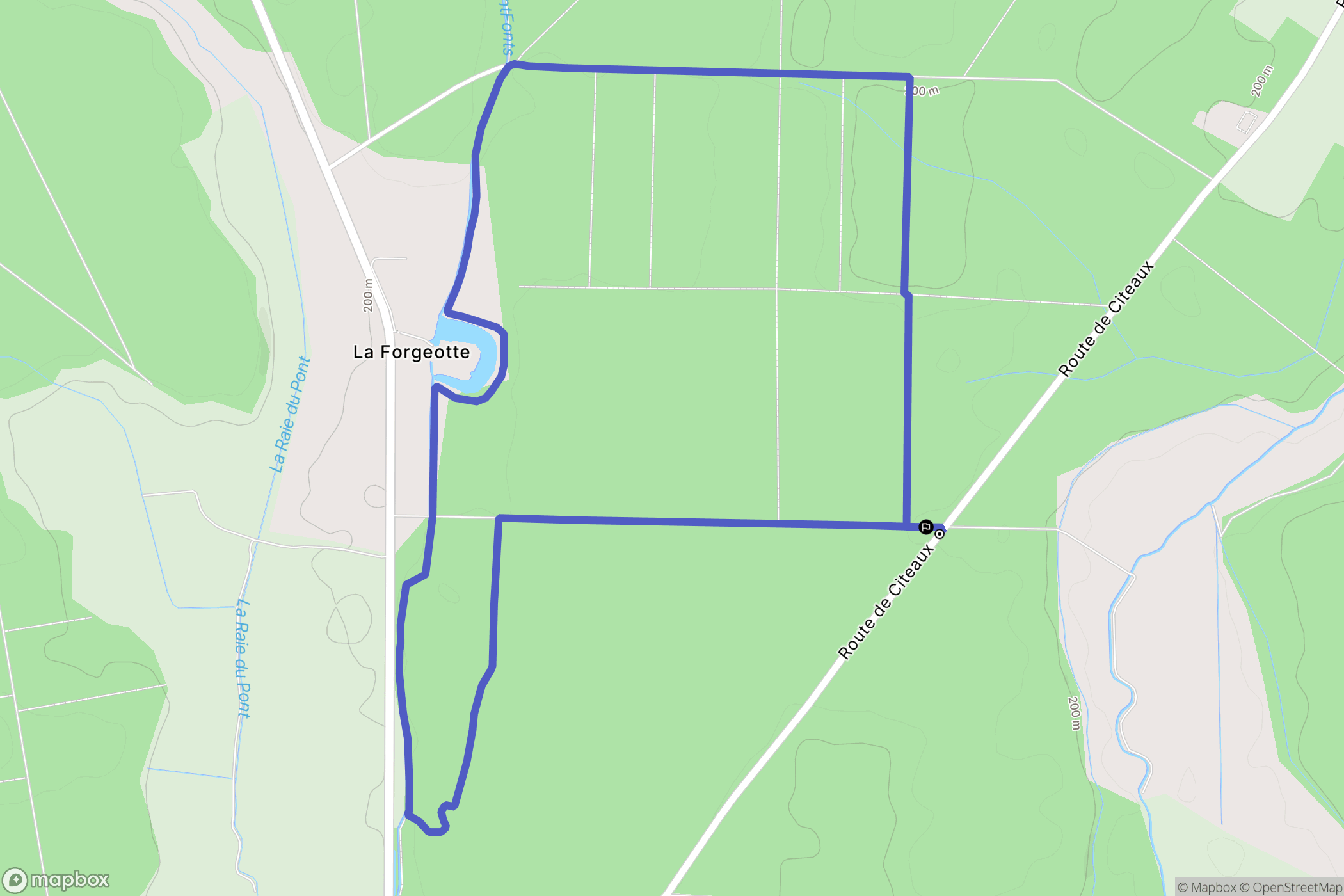 Izeure : carte du parcours de randonnée - France