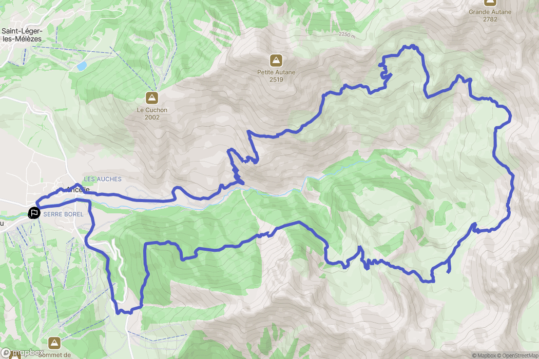 Ancelle : carte du parcours de randonnée - France