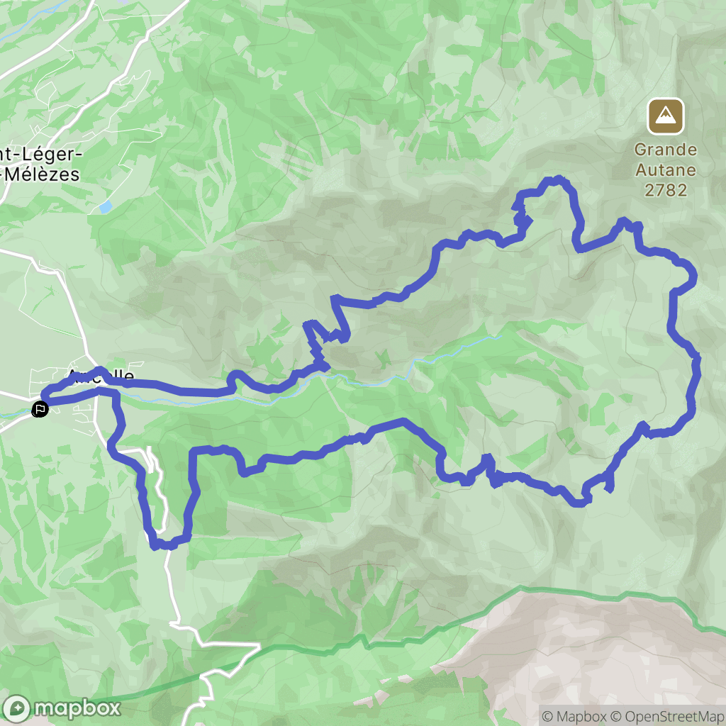 Ancelle : carte du parcours de randonnée - France
