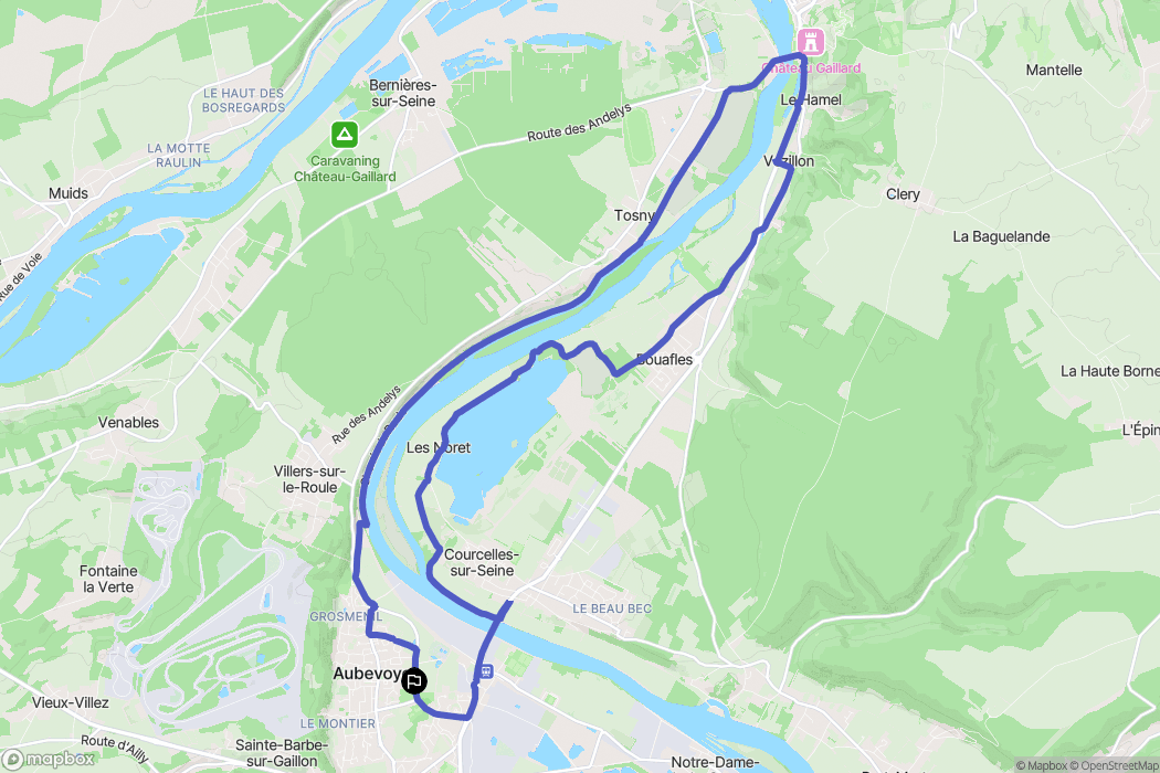 Le Val-d'Hazey : carte du parcours de randonnée - France