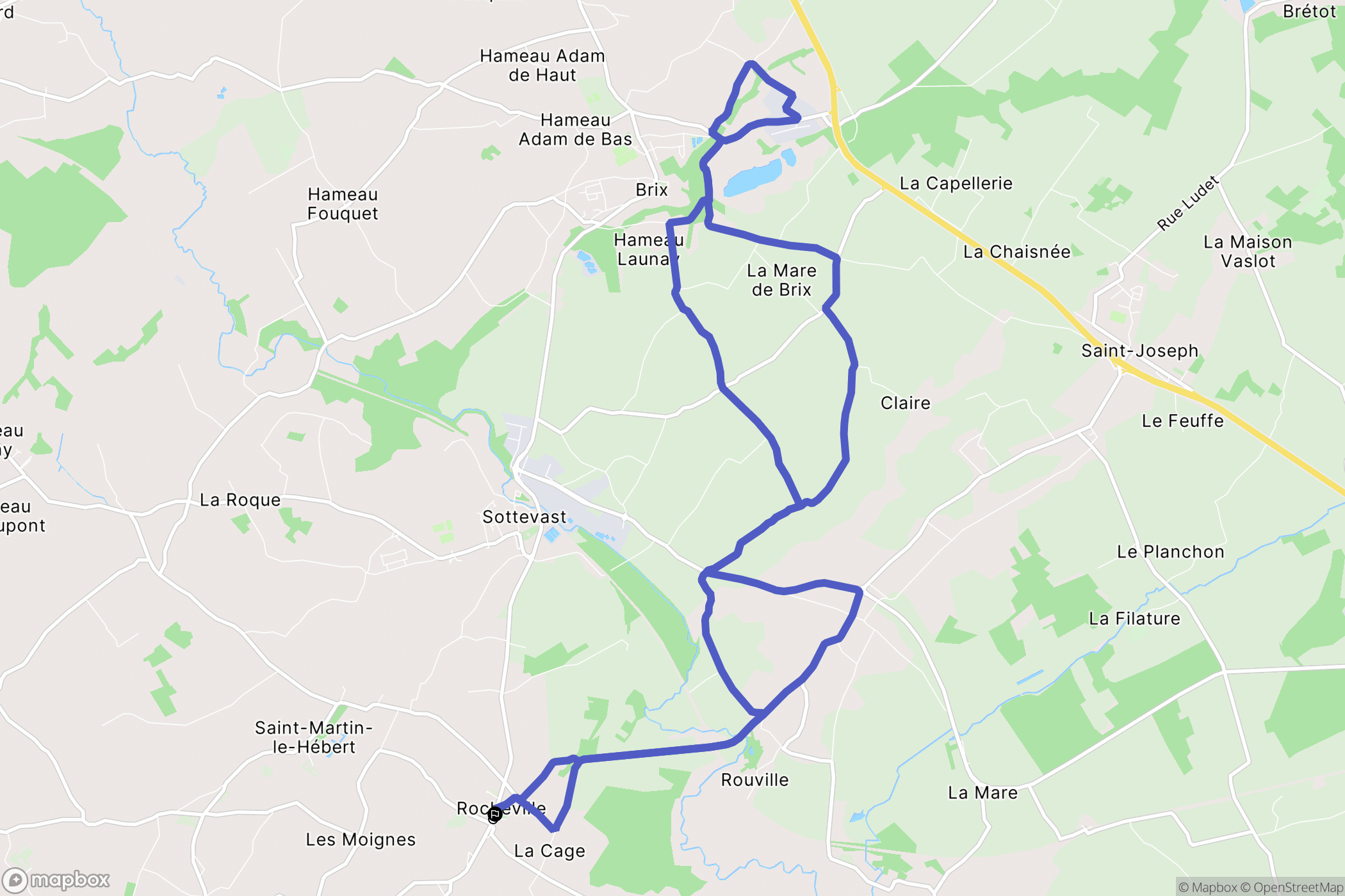 Rocheville : carte du parcours de randonnée - France