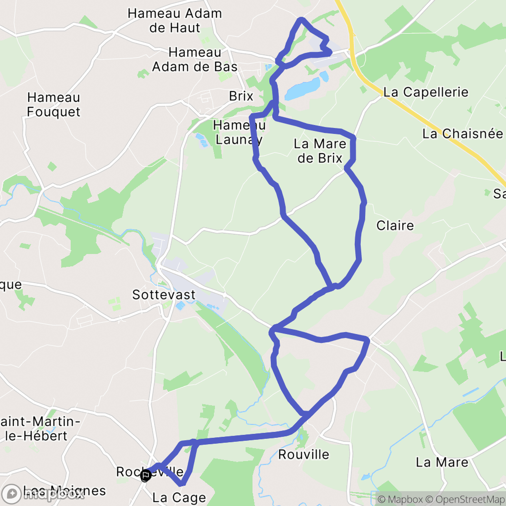Rocheville : carte du parcours de randonnée - France