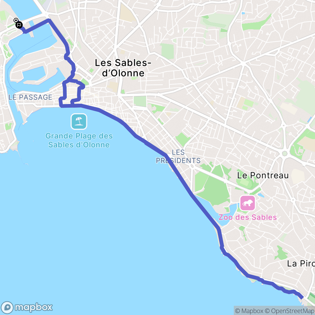 Les Sables-d'Olonne : carte du parcours de randonnée - France