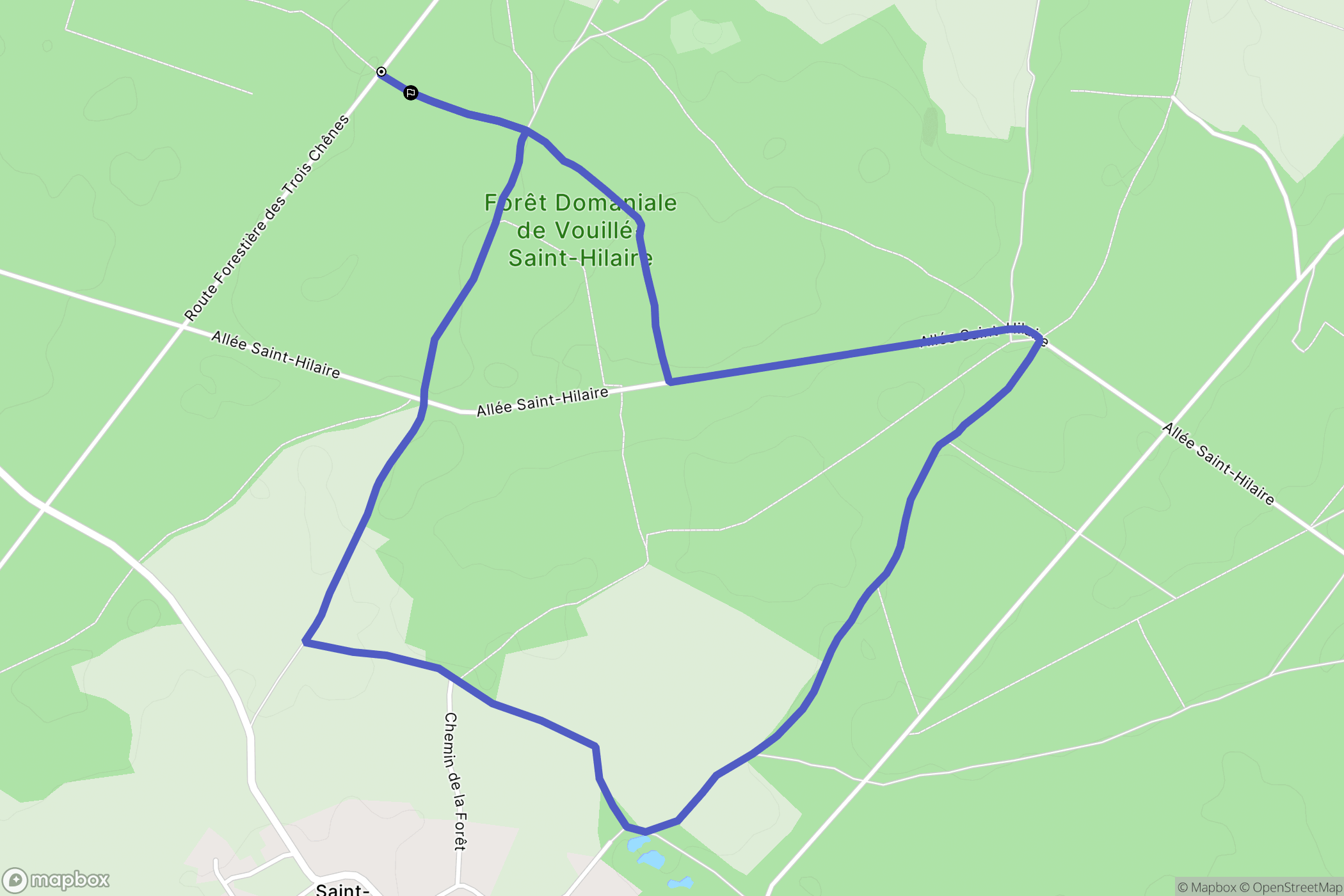 Quinçay : carte du parcours de randonnée - France