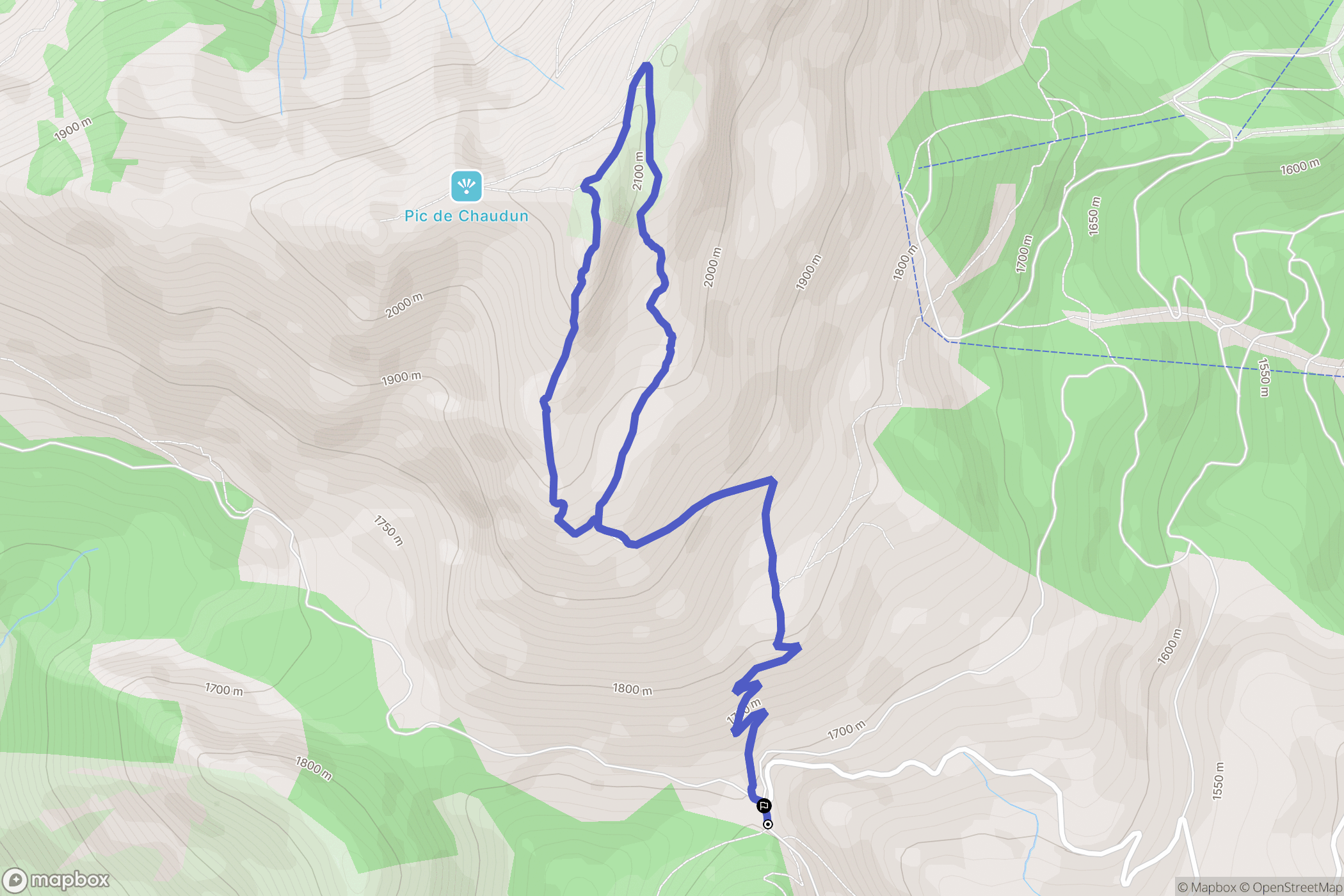 Gap : carte du parcours de randonnée - France