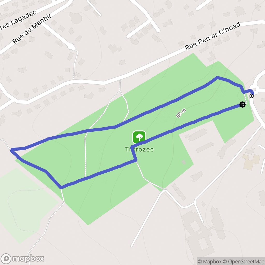 Lannion : carte du parcours de randonnée - France