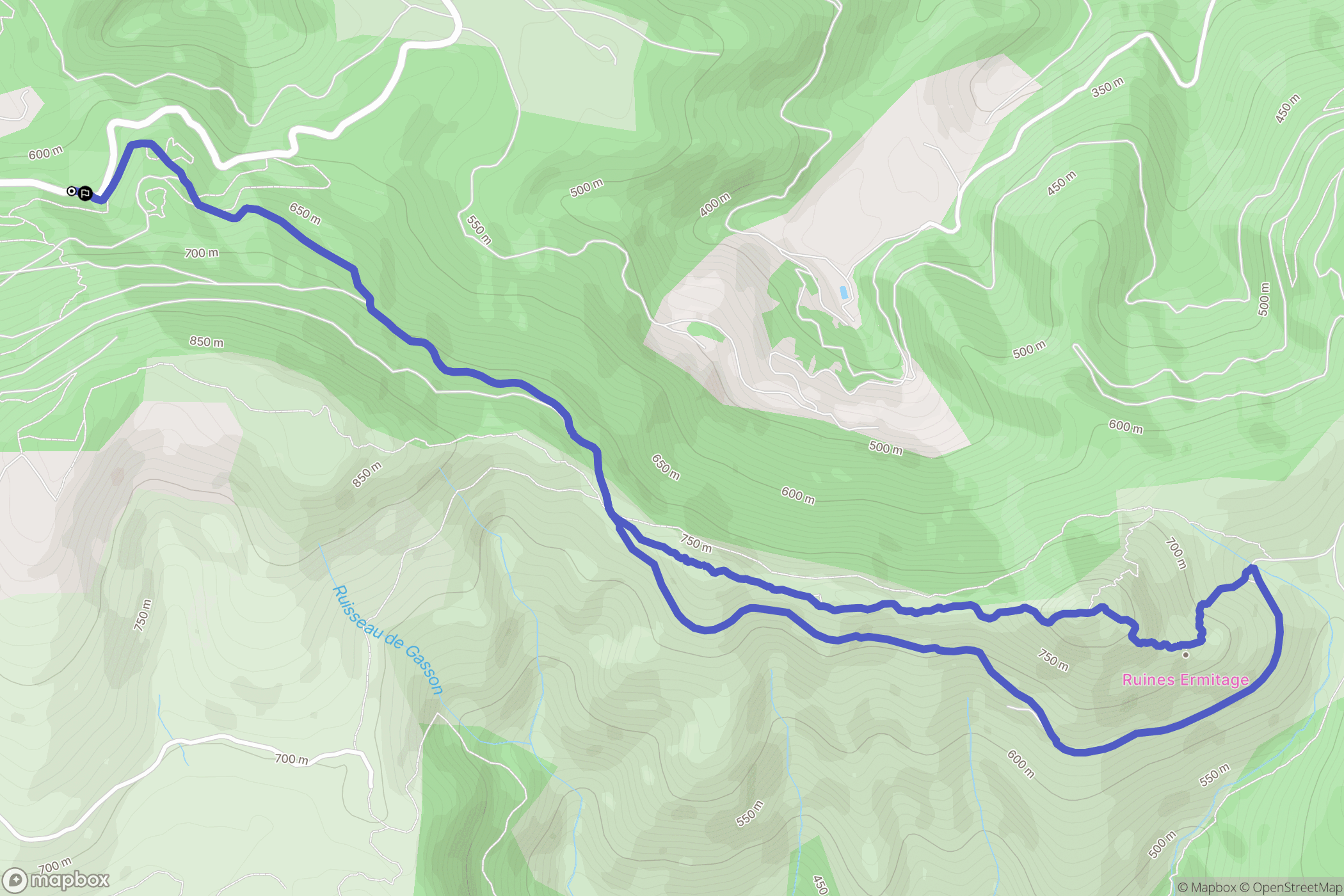 Montdardier : carte du parcours de randonnée - France