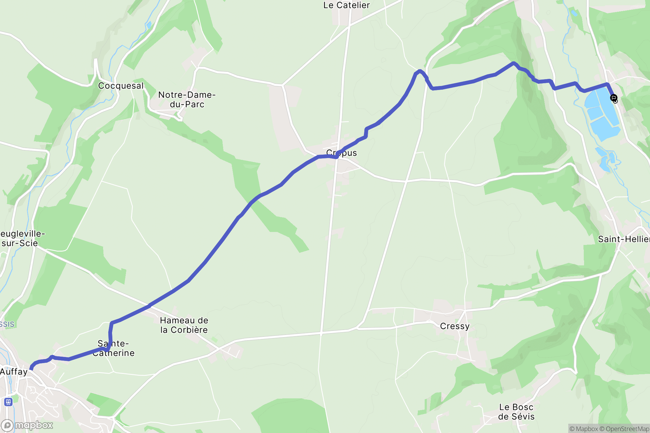 Saint-Hellier : carte du parcours de randonnée - France