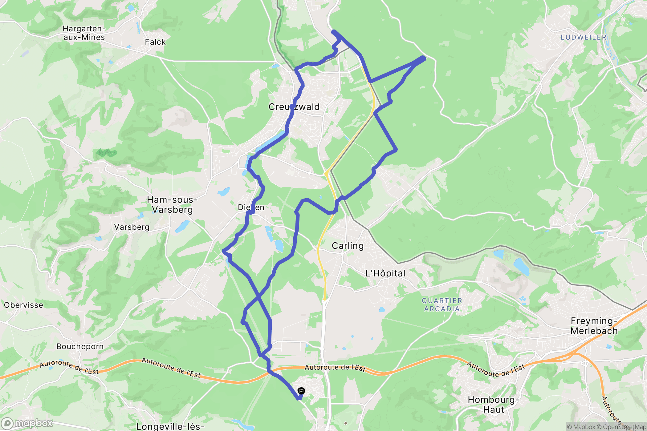 Saint-Avold : carte du parcours de randonnée - France