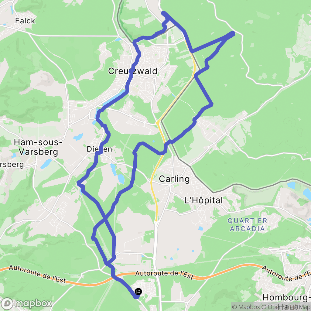 Saint-Avold : carte du parcours de randonnée - France