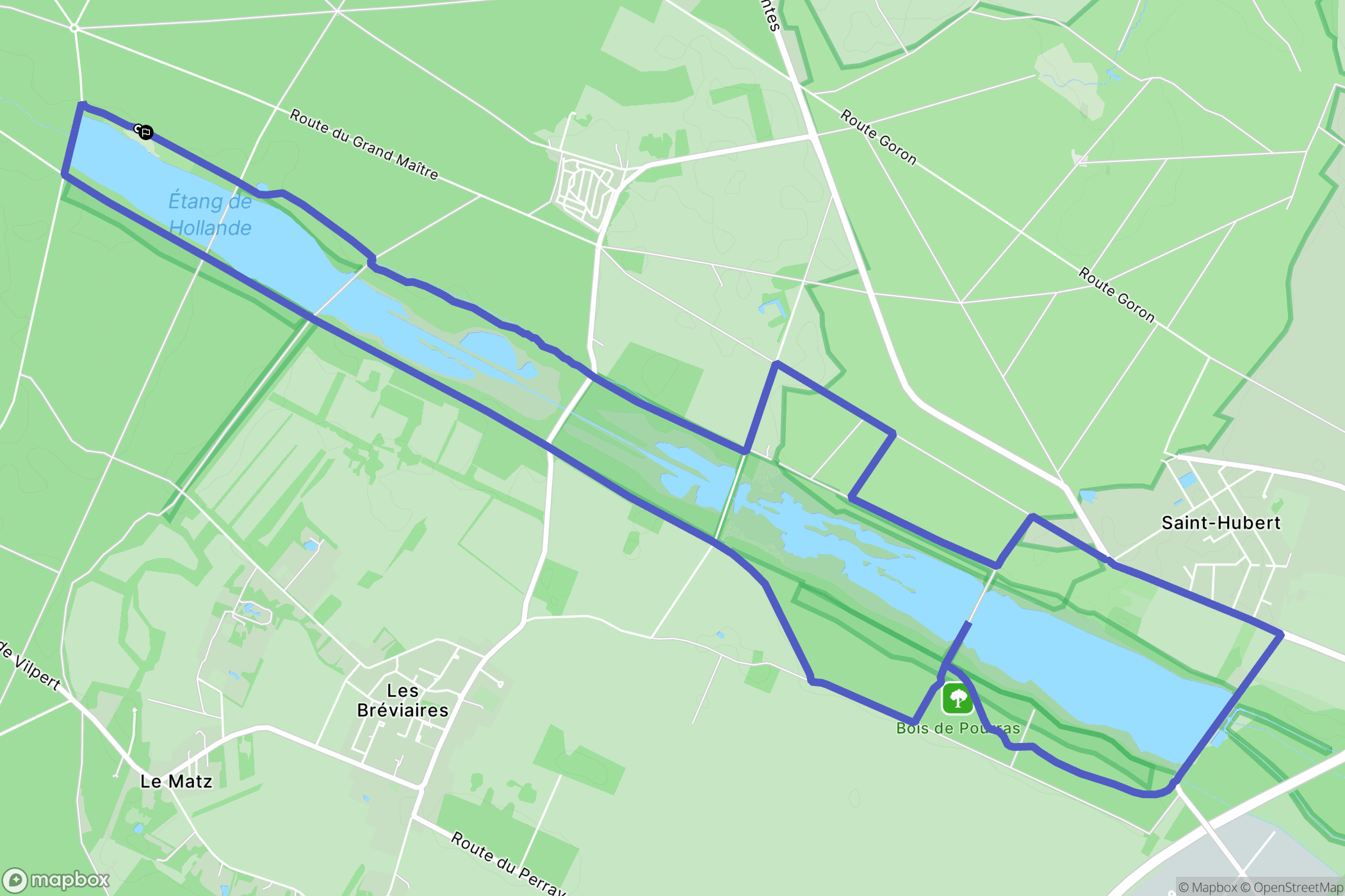 Les Bréviaires : carte du parcours de randonnée - France