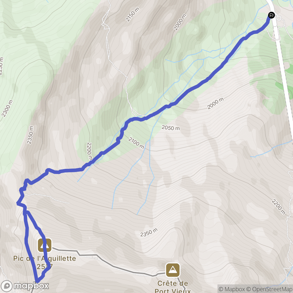 Aragnouet : carte du parcours de randonnée - France