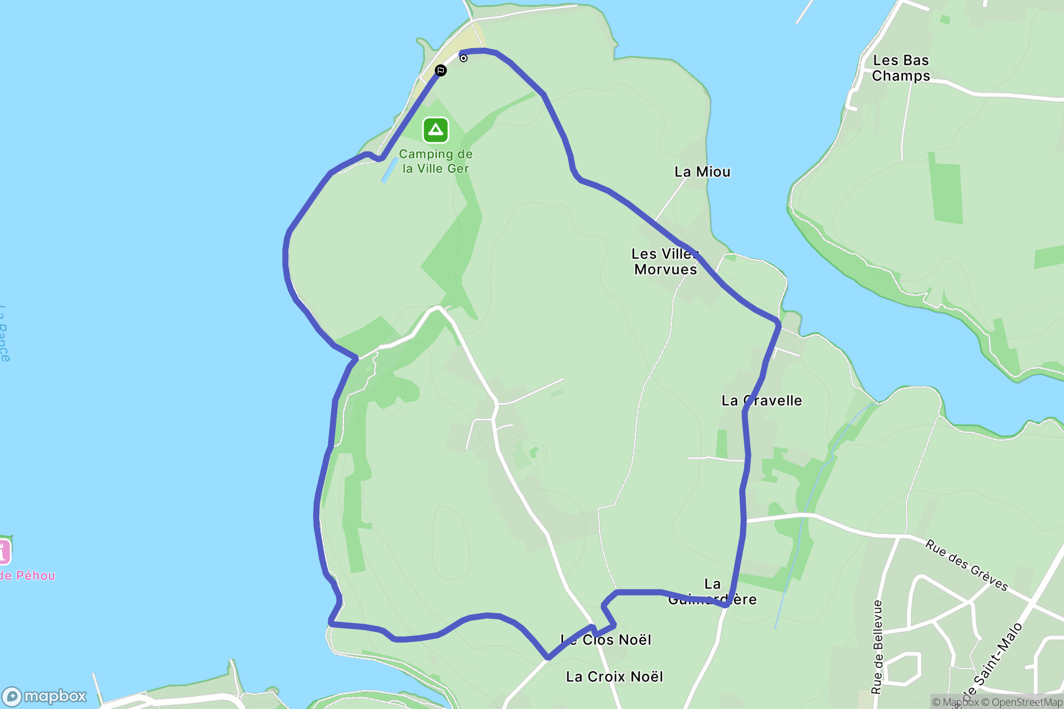 Pleudihen-sur-Rance : carte du parcours de randonnée - France