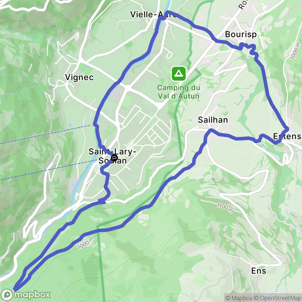 Saint Lary Soulan : carte du parcours de randonnée - France