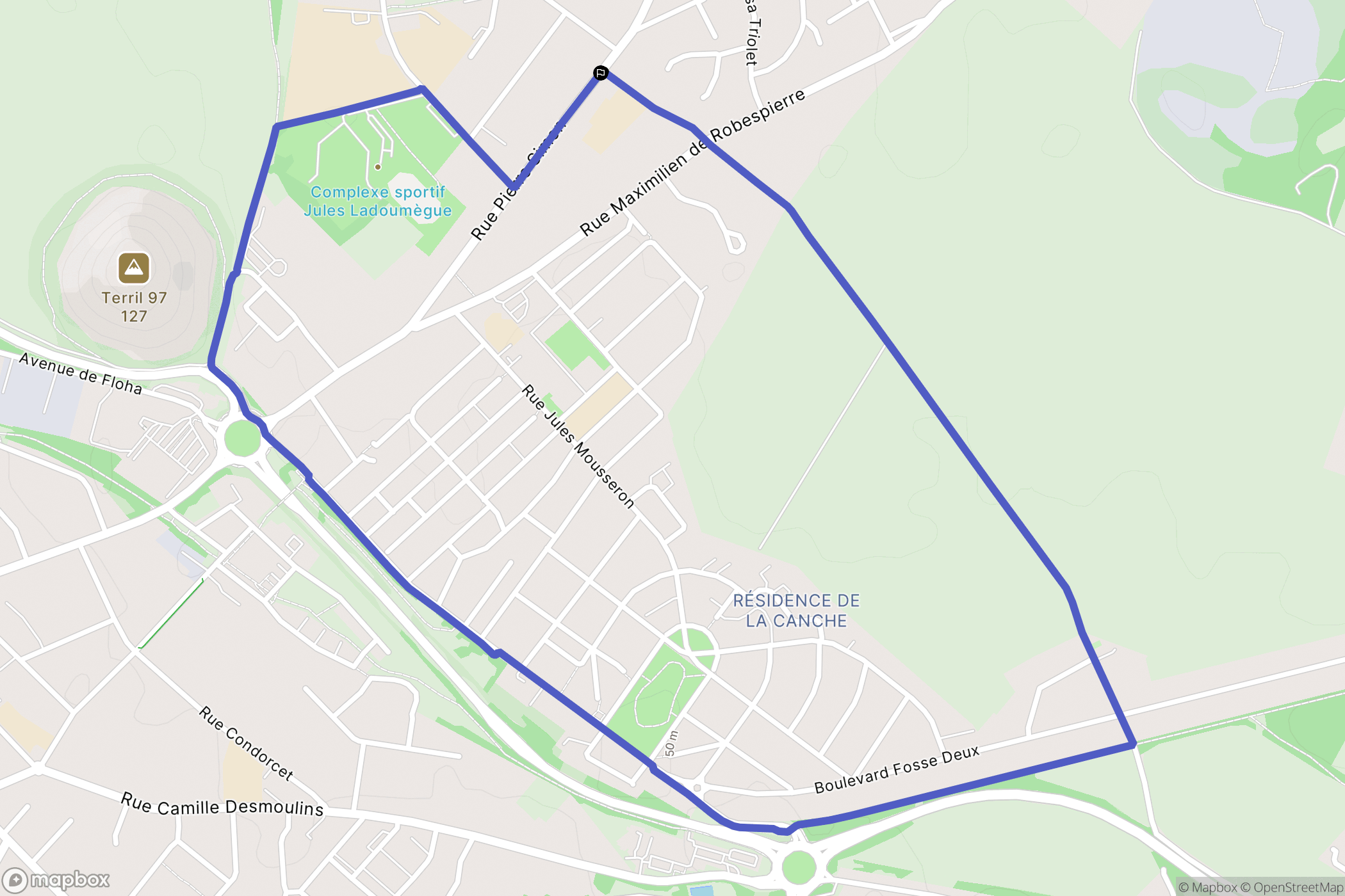 Méricourt : carte du parcours de randonnée - France