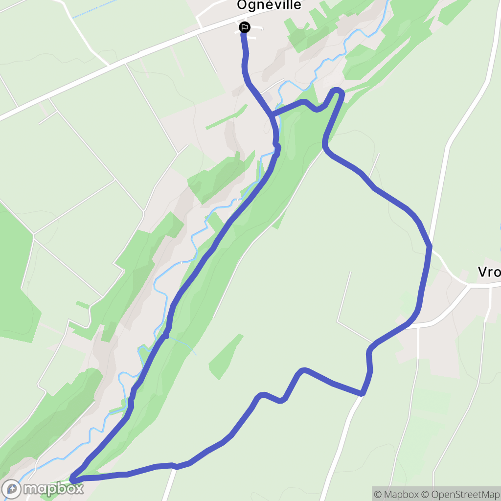 Ognéville : carte du parcours de randonnée - France