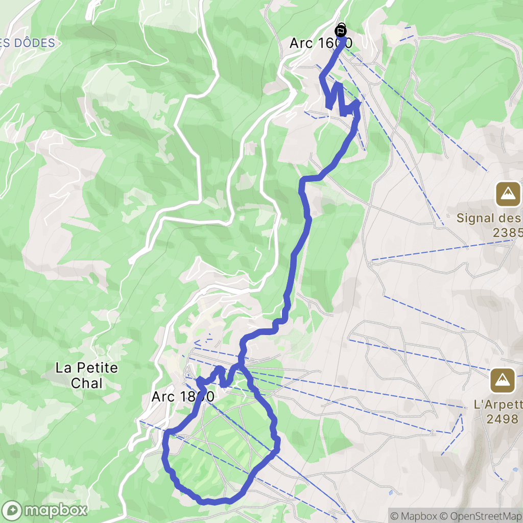 Bourg-Saint-Maurice : carte du parcours de randonnée - France