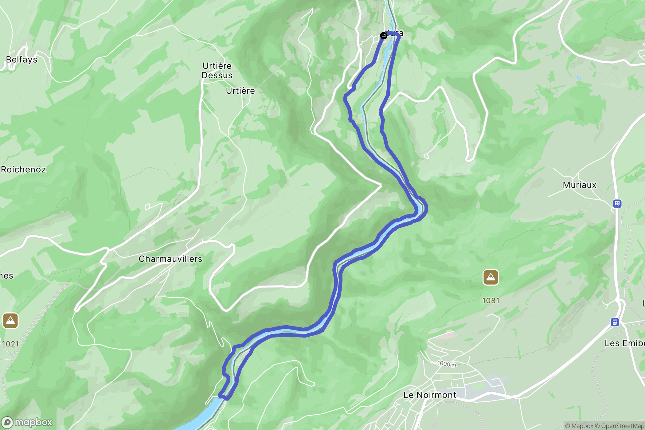 Goumois : carte du parcours de randonnée - France