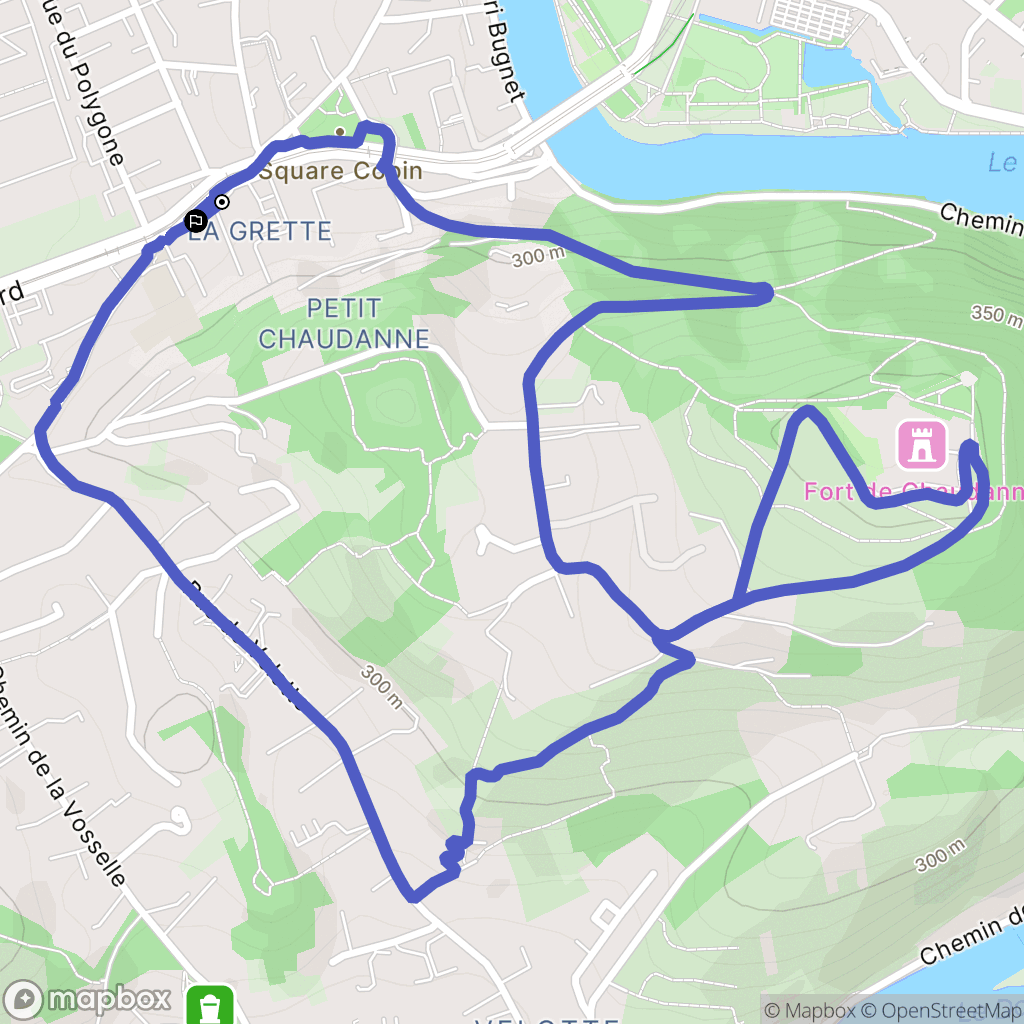 Besançon : carte du parcours de randonnée - France