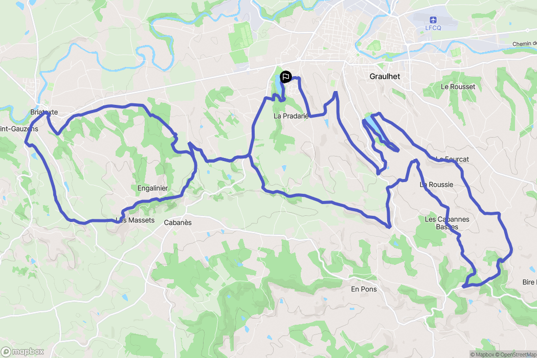 Graulhet : carte du parcours de randonnée - France