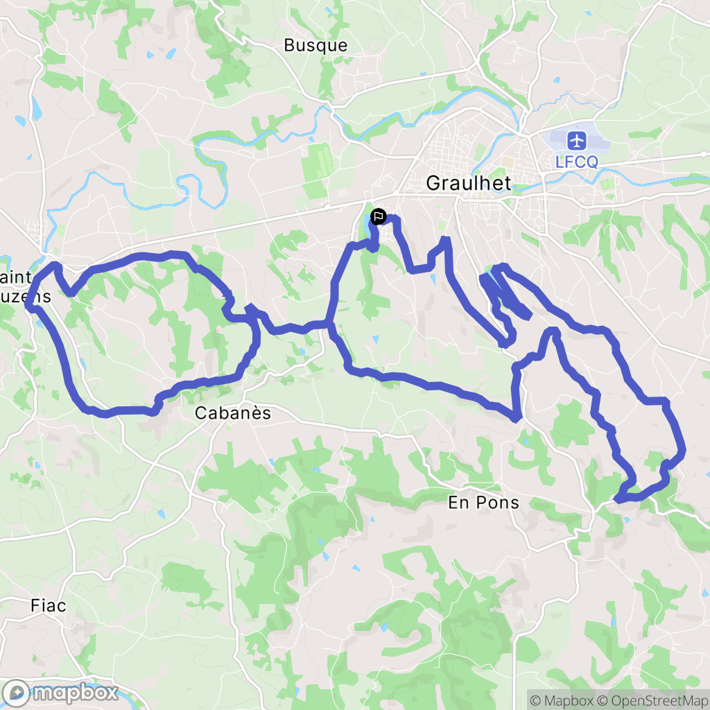 Graulhet : carte du parcours de randonnée - France