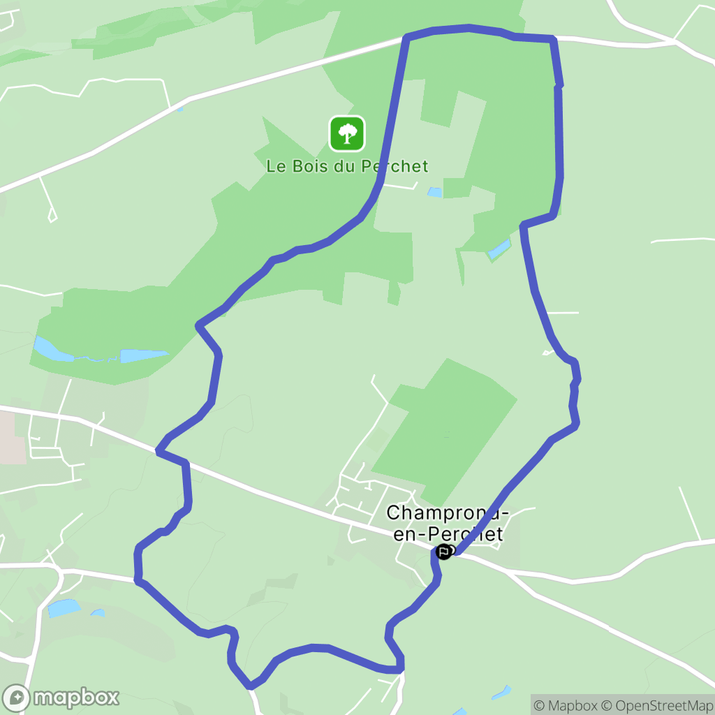 Champrond-en-Perchet : carte du parcours de randonnée - France