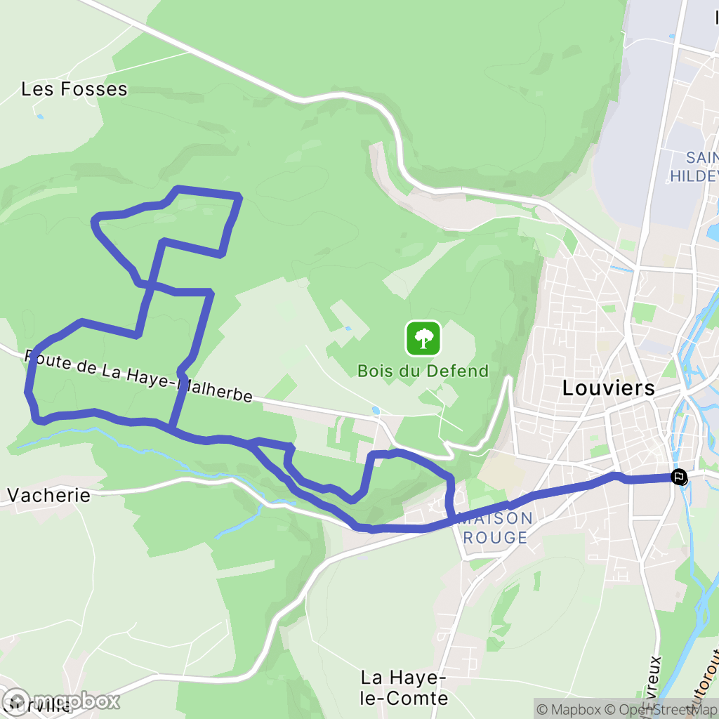 Louviers : carte du parcours de randonnée - France