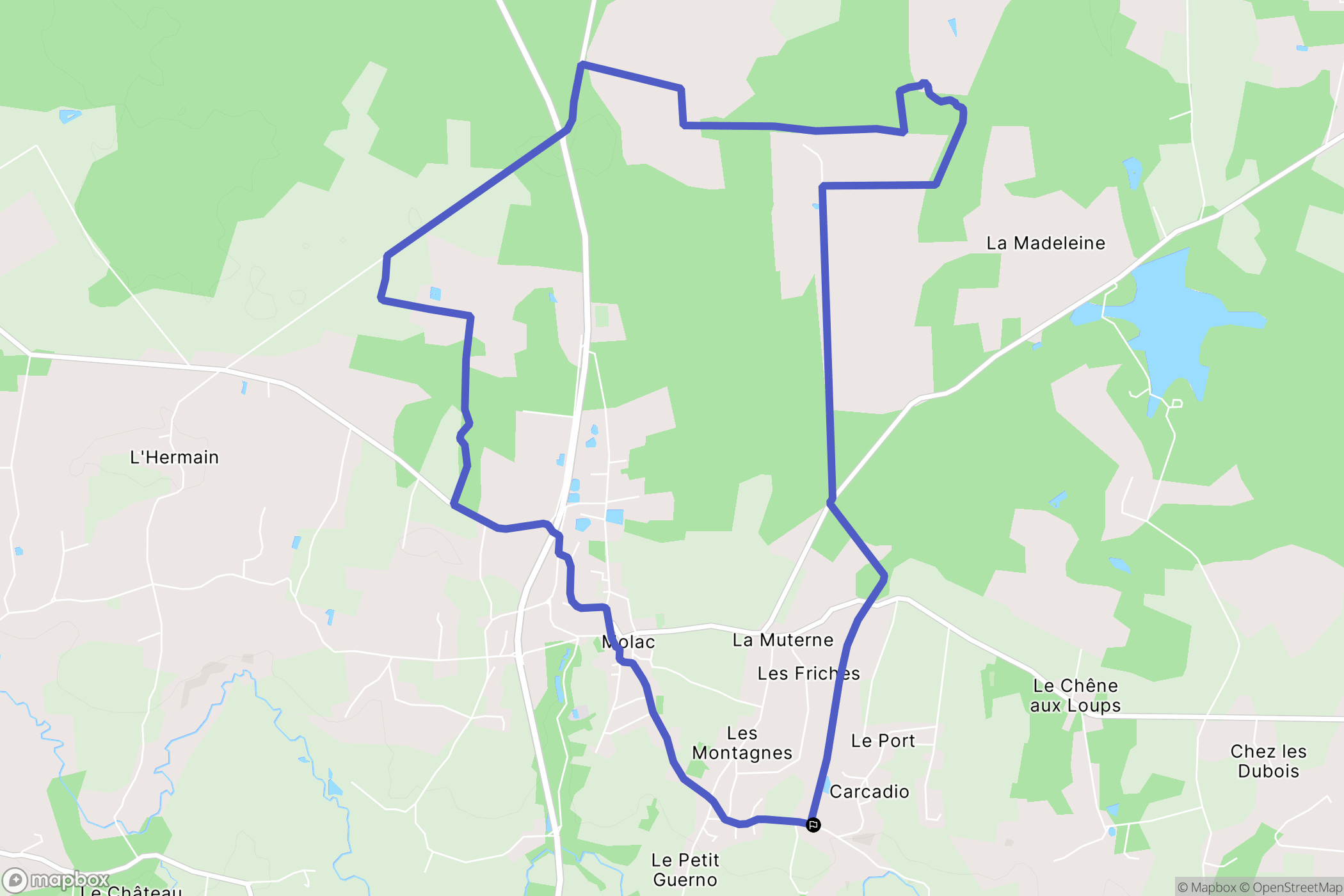 Molac : carte du parcours de randonnée - France
