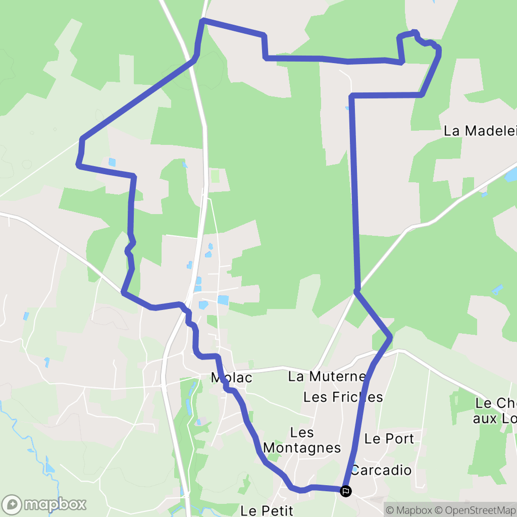 Molac : carte du parcours de randonnée - France