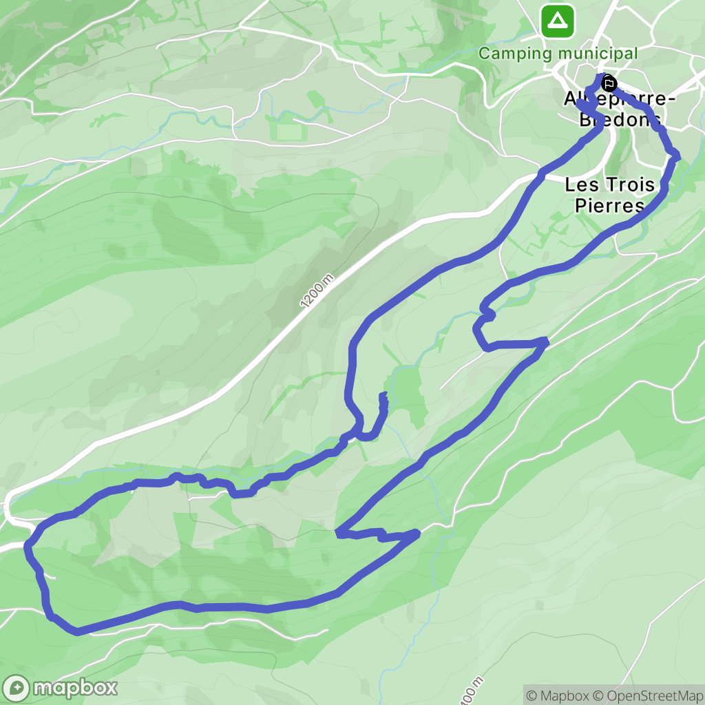 Albepierre-Bredons : carte du parcours de randonnée - France